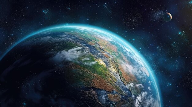 Foto foto della terra nello spazio con alta qualità creata con l'ia