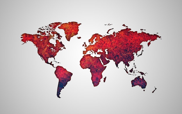 写真 美しい宇宙の質感を持つ地球惑星地図