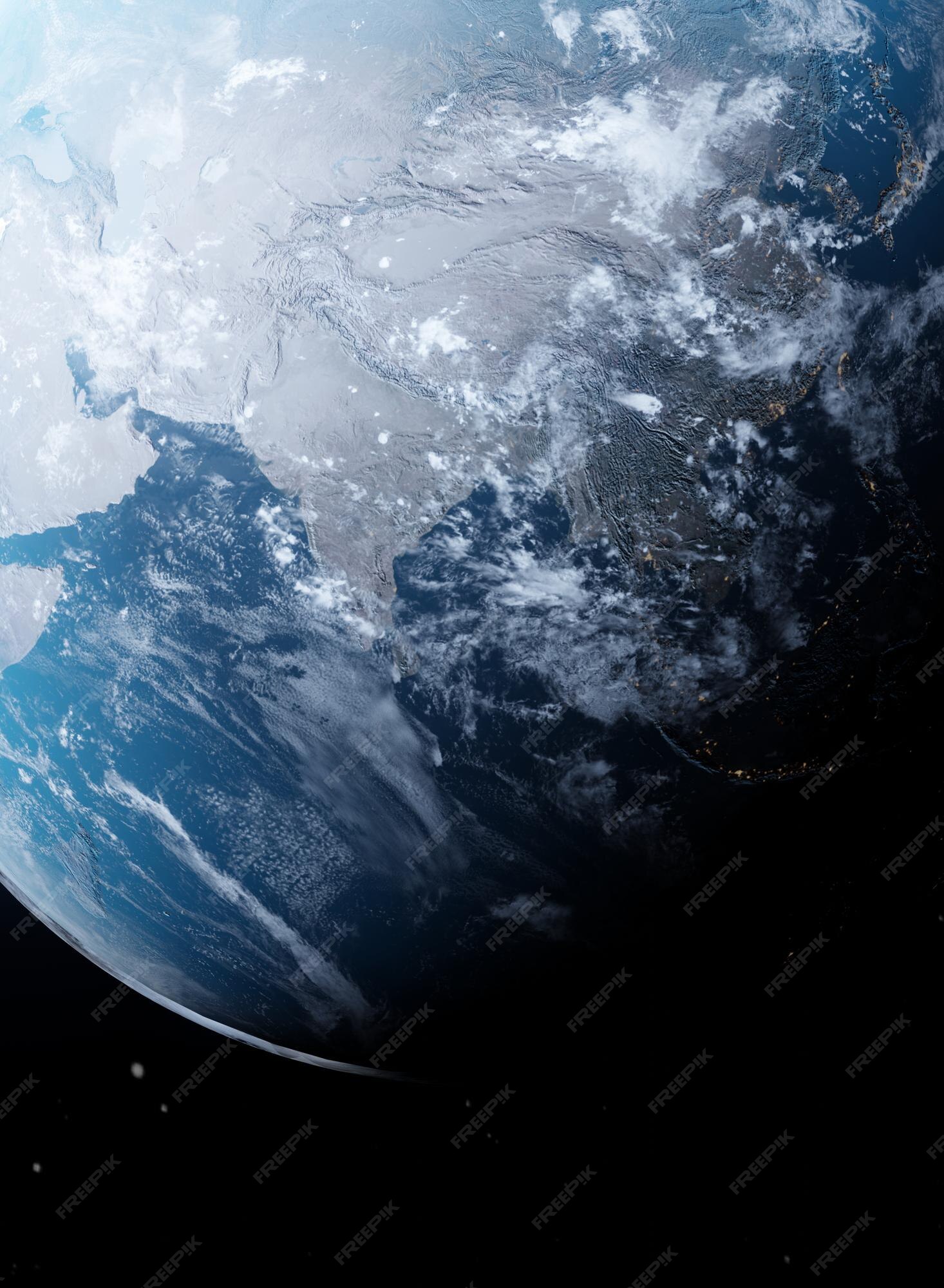 Premium Photo | Earth planet viewed from space showing india china3d render  of planet earth with detailed relief and atmosphereelements of this image  furnished by nasaglobal overviewcinematic feeling with glow