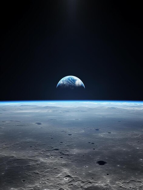 Photo earth seen from the moon