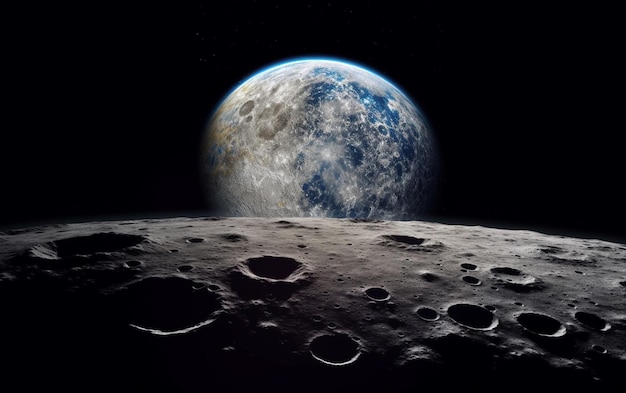 Photo earth seen from the moon