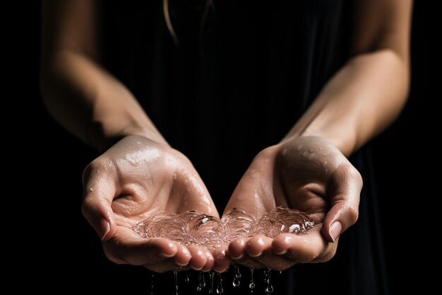 Earth in the shape of a drop from two hands un climate change conferenceworld water day ar 32 c 25