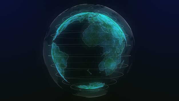 earth technology hologram color green