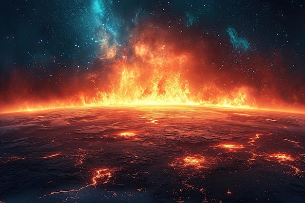Фото Земля в ночное время с космоса вселенная галактика и туманность в космическом пространстве