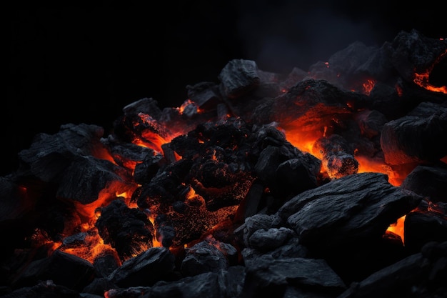 Earth volcanic rock energy derived from industrial coals as natural black background