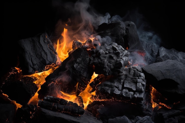 Earth volcanic rock energy derived from industrial coals as natural black background