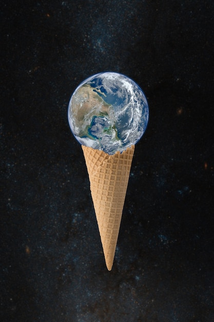 Earth on waffle cone