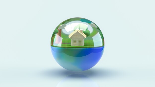 Photo the earth in water drop for world water day or ecology concept 3d rendering.