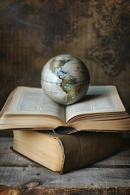 Foto terra con un libro in cima a esso poster della giornata mondiale del libro