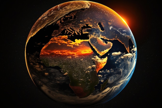 Earth with a magnificent sunset This images components were provided by NASA