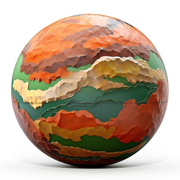 Photo earth with multicolored crumpled paper