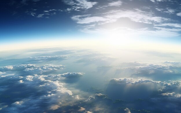 Earth with realistic geography surface and orbital 3d cloud atmosphere