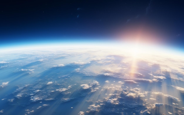 earth with realistic geography surface and orbital 3d cloud atmosphere