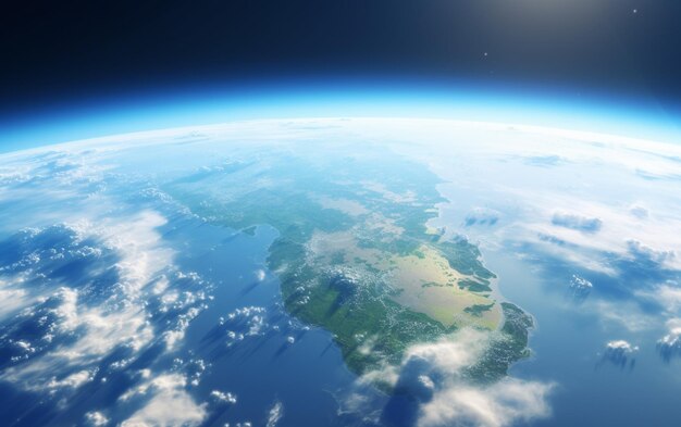 earth with realistic geography surface and orbital 3d cloud atmosphere