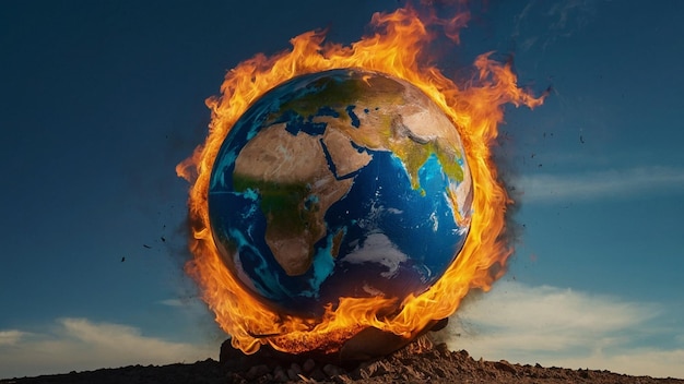 earth with a world in the middle of it