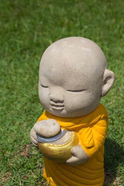 Photo earthenware of child monk