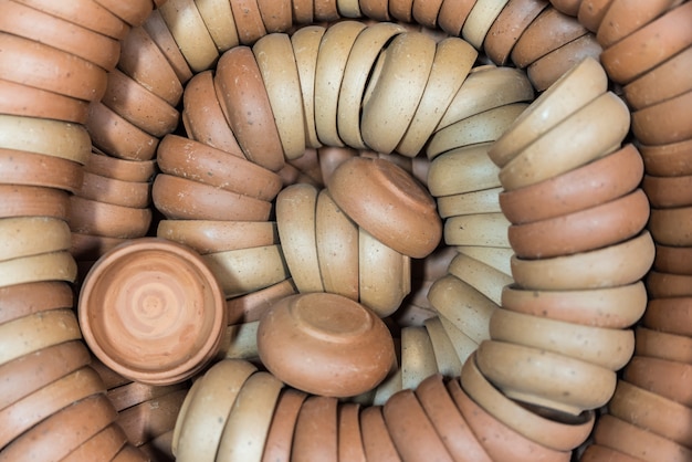 Earthenware make from soil and clay (terracotta)