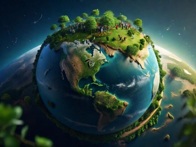 EarthFriendly Globe EcoFriendly Conservation in Natural Landscape