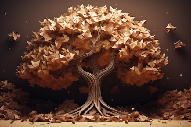 Земное очарование коричневого бумажного дерева