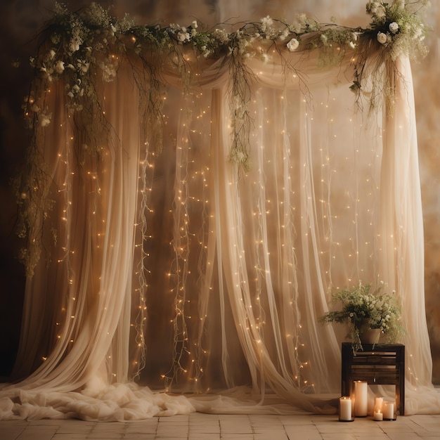 earthy spring tones curtain cascading tulle drapes