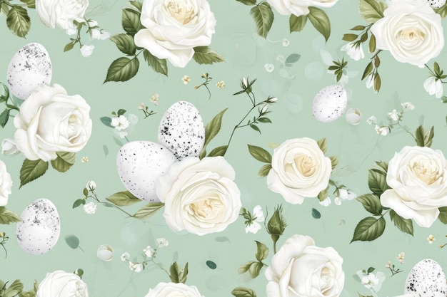 Photo easer pattern with flower and eggs in shabby chic
