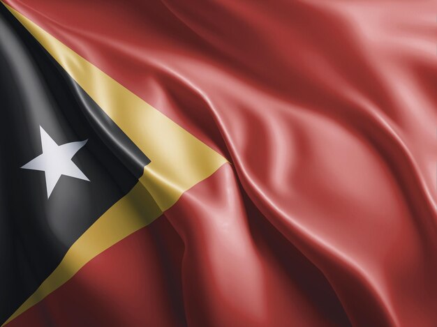 East Timor flag flutter and waving