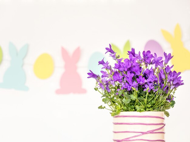 Easter background with spring flowers