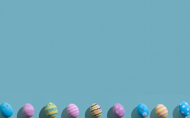 Easter banner holiday design pastel color egg blue