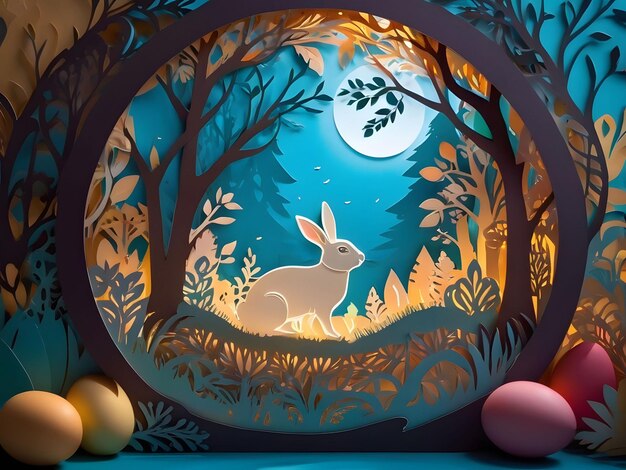 easter banner papercut