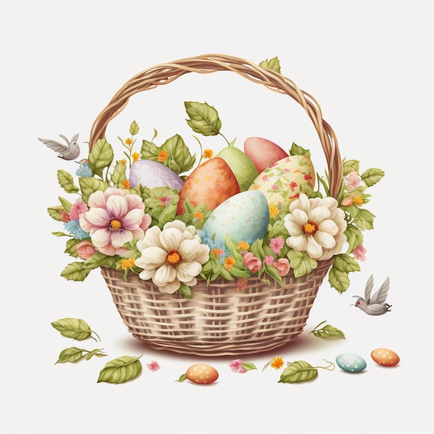 Easter Basket White Background