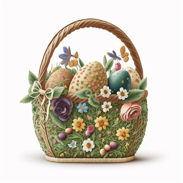 Easter Basket White Background