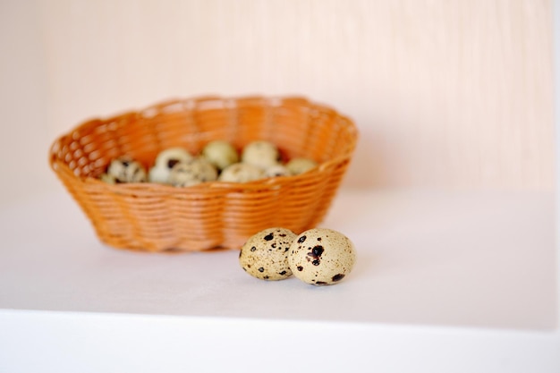 Easter basket with decorated eggs