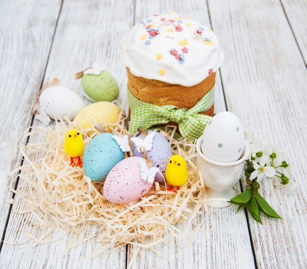 Easter bread and eggs