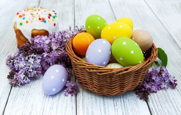 Easter bread and eggs