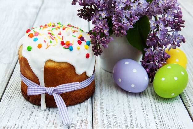 Easter bread and eggs