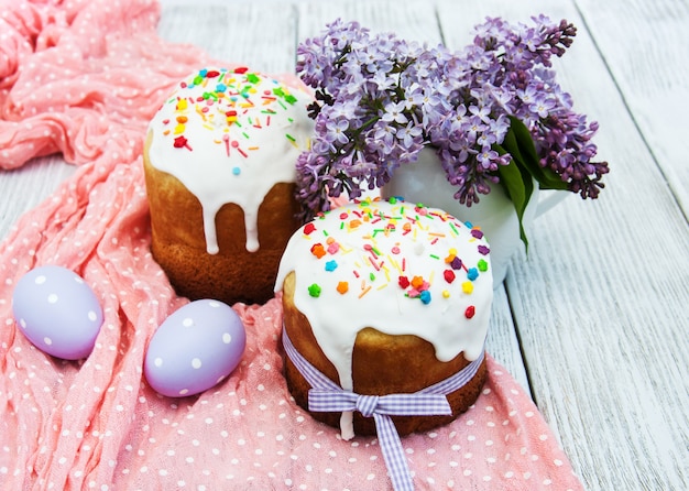 Easter bread and eggs