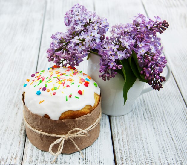 Easter bread and eggs