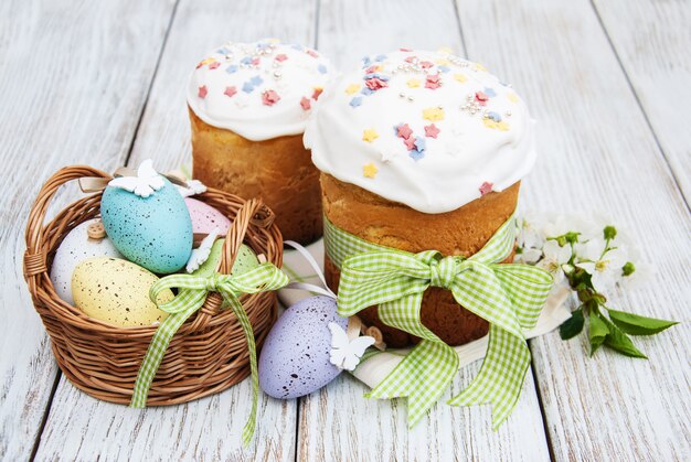 Easter bread and eggs