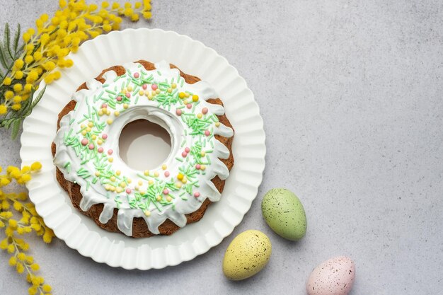 Easter Bundt Cake with Easter Eggs