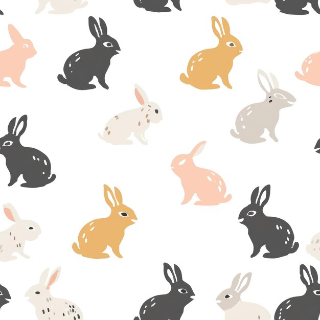 Easter bunnies seamless pattern Can be used for gift wrapping wallpaper background