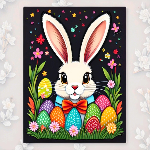 Easter Bunny clipart with eggs