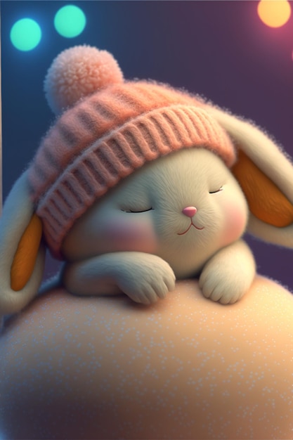 easter bunny in a cute design 3d