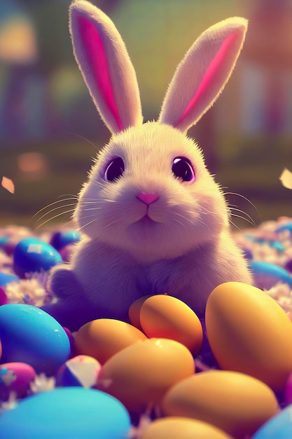 Easter bunny cute illustration easter rabbit
