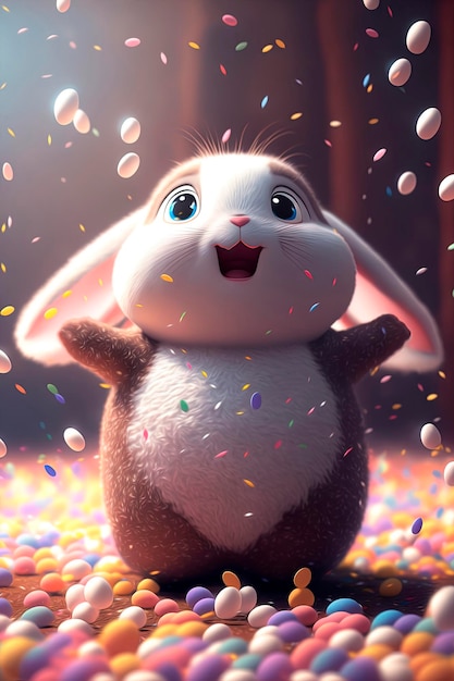 Easter bunny cute illustration easter rabbit