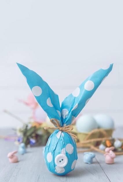 Easter bunny easter gift concept. do-it-yourself idea for Easter.