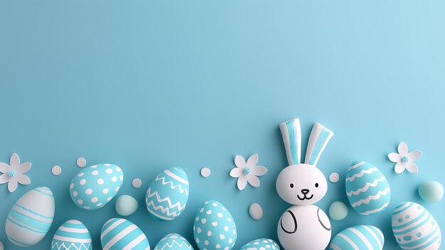 Photo easter bunny eggs frame background