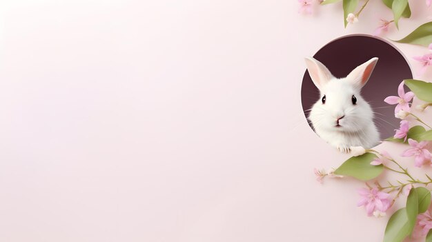 Пасхальный кролик выглядит из дыры.