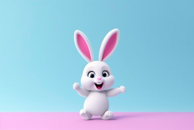 Easter bunny on pastel background