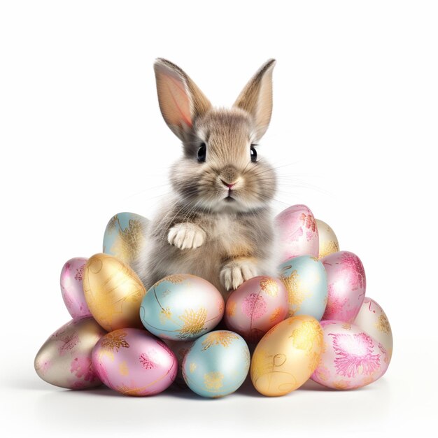 Easter bunny rabbit with Easter egg Free PNG