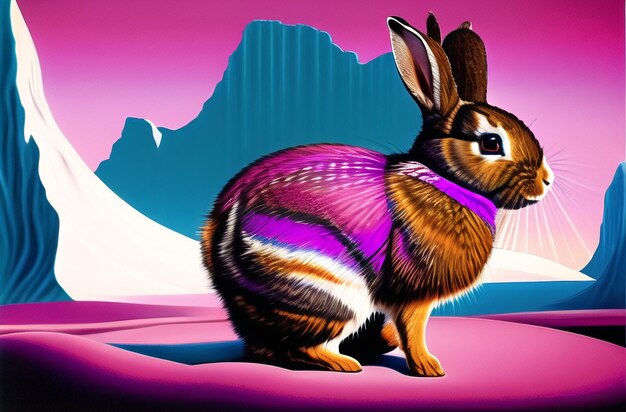 Easter bunny robot background in beautiful banner Happy Easter Holiday Background AI Generated